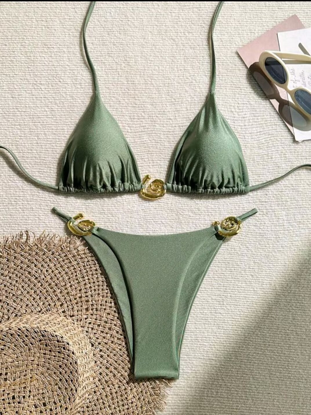Damen Triangel-Bikini mit raffiniertem Gold-Detail Echo Archiv
