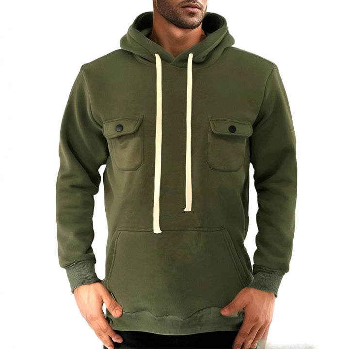 Herren Kapuzenpullover mit praktischen Brusttaschen und strukturierter Oberfläche Echoarchiv