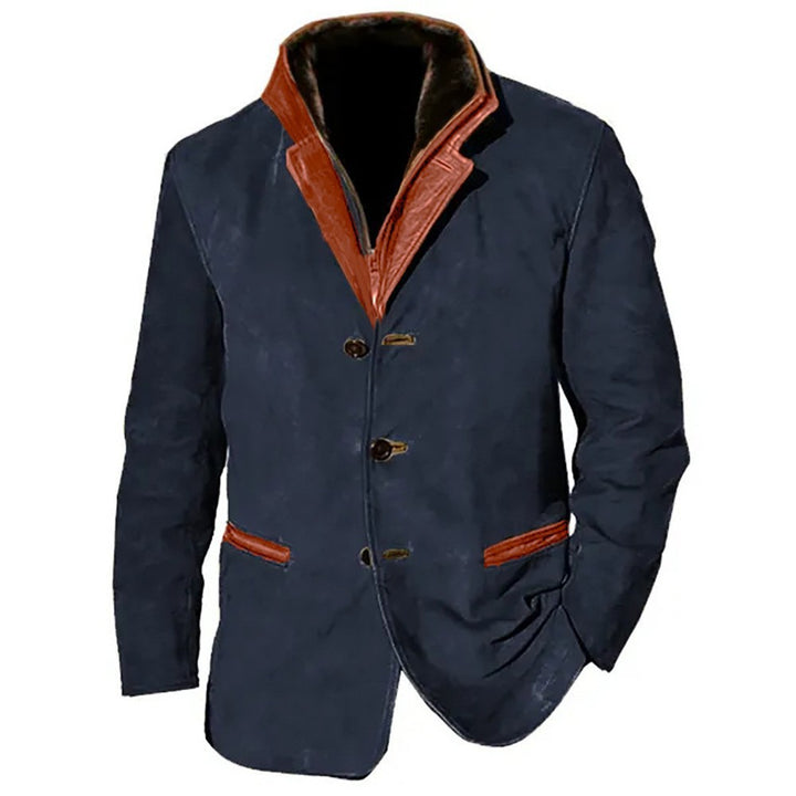 Herren elegante Wildlederjacke mit Kontrastdetails Echoarchiv