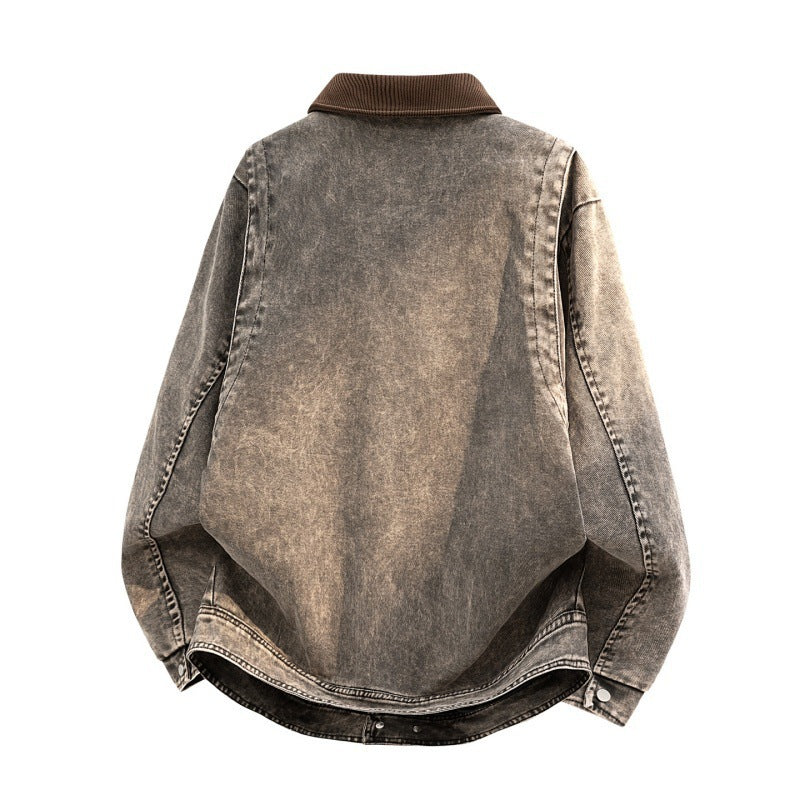 Herren Lässige Denimjacke mit Cordkragen Echo Archiv