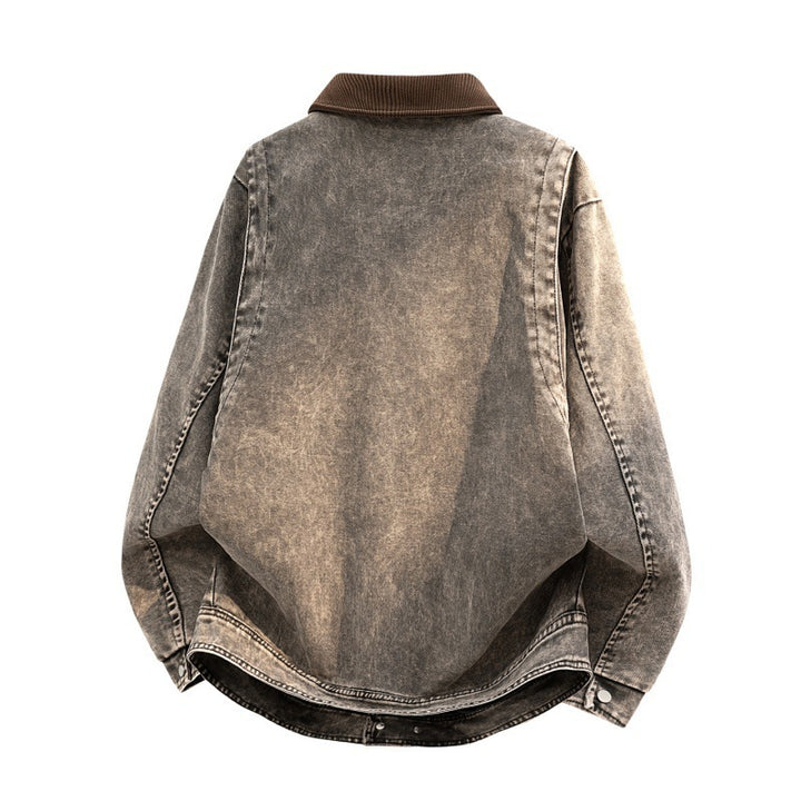Herren Lässige Denimjacke mit Cordkragen Echo Archiv