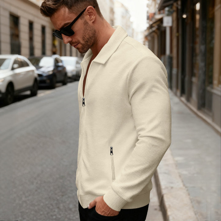 Herren Sportjacke mit innovativem Stehkragen und praktischen Reißverschlusstaschen Echoarchiv