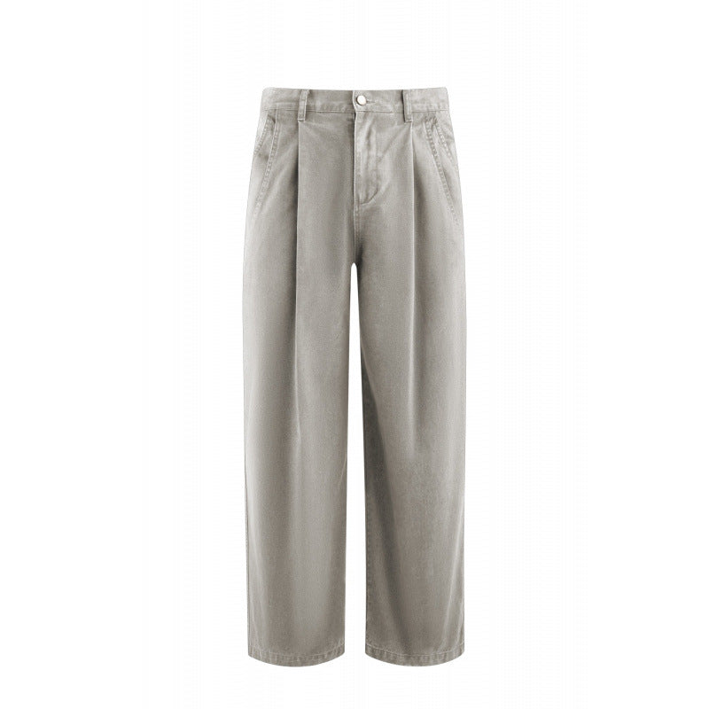 Damen Hochtaillierte Culotte-Hose mit weitem Bein, Bundfalten und soften Denimgriff Echo Archiv