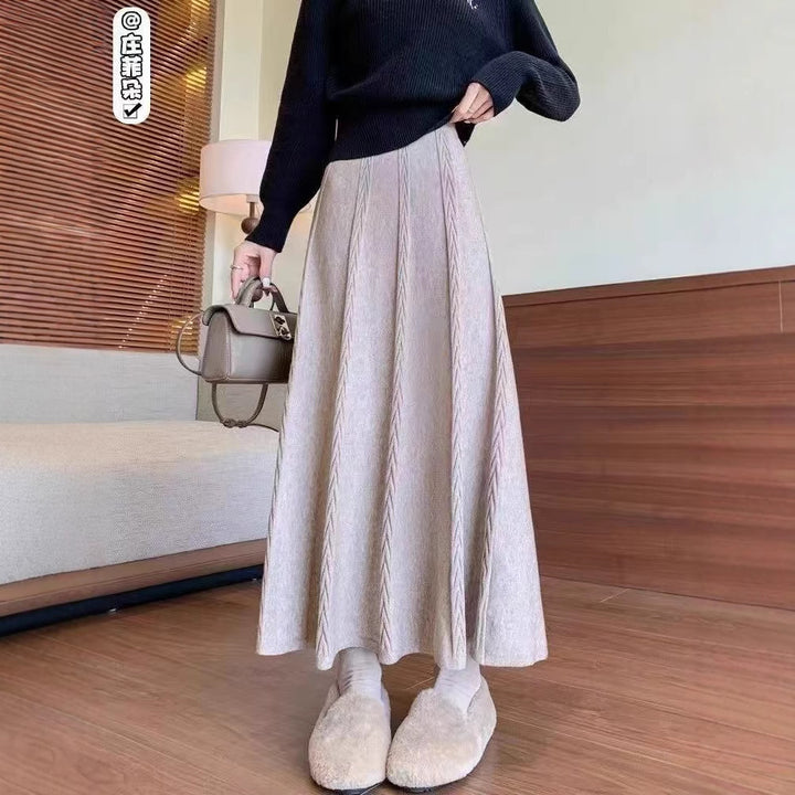 Damen Eleganter Midirock mit feinem Zopfmuster Echo Archiv