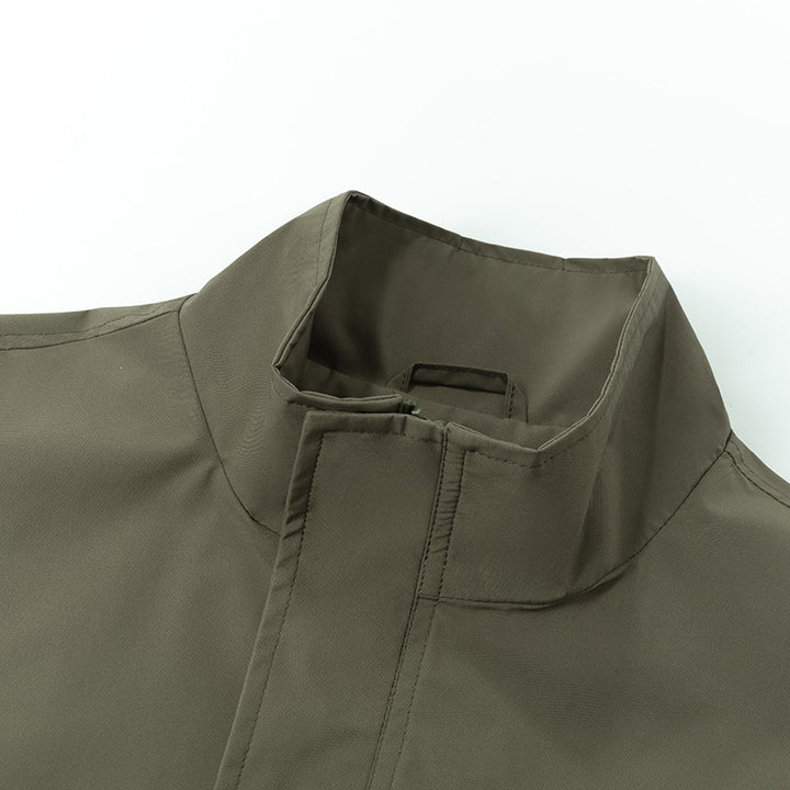 [Herren Oversize Utility Bomberjacke mit hohem Kragen und Rippbündchen Echoarchiv]
