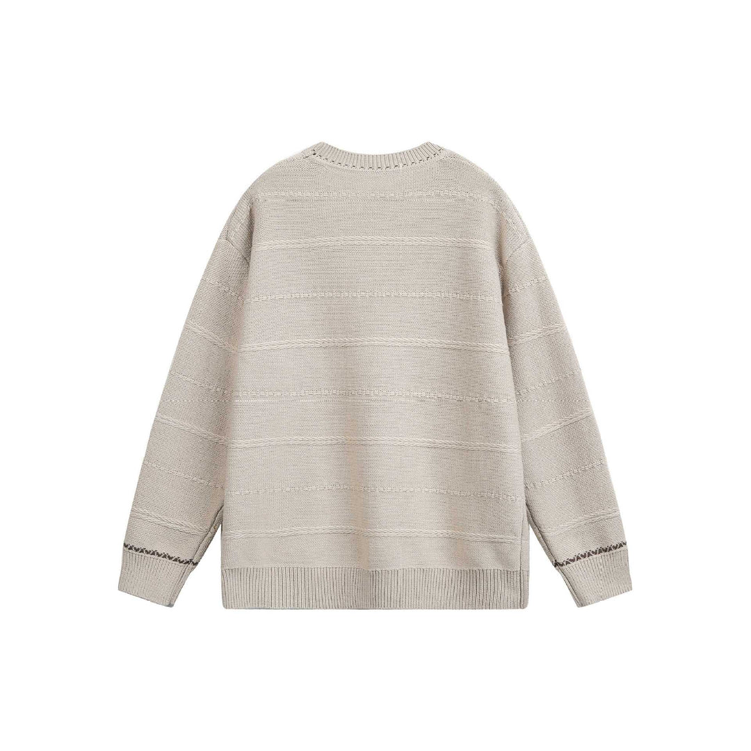 Damen Oversize-Strickpullover mit Strukturstreifen und Rundhalsausschnitt Echoarchiv