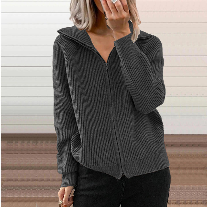 Damen Modische Strickjacke mit Kapuze Echo Archiv