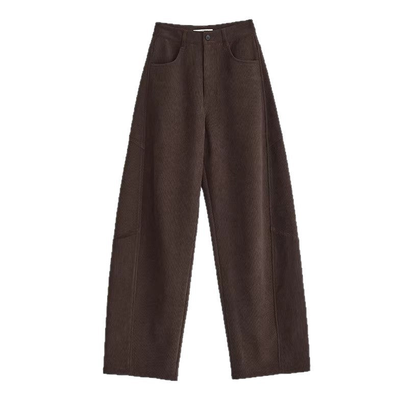 Damen Weite Cordhose mit hoher Taille, Bundfalte und Palazzoschnitt Echo Archiv
