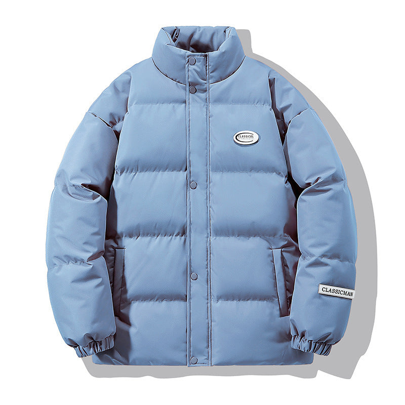 Unisex Wattierte City-Pufferjacke mit hochschließendem Stehkragen und verdeckter Druckknopfleiste Echo Archiv