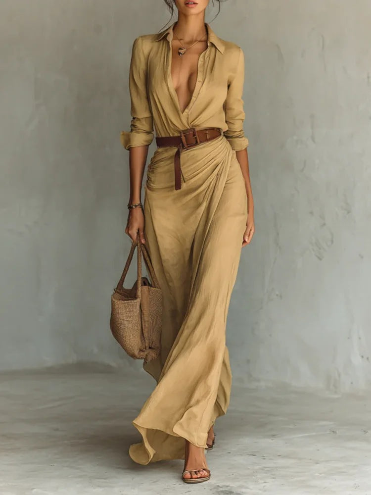 Damen maxi Kleid mit elegantem Wickeldesign Echo Archiv