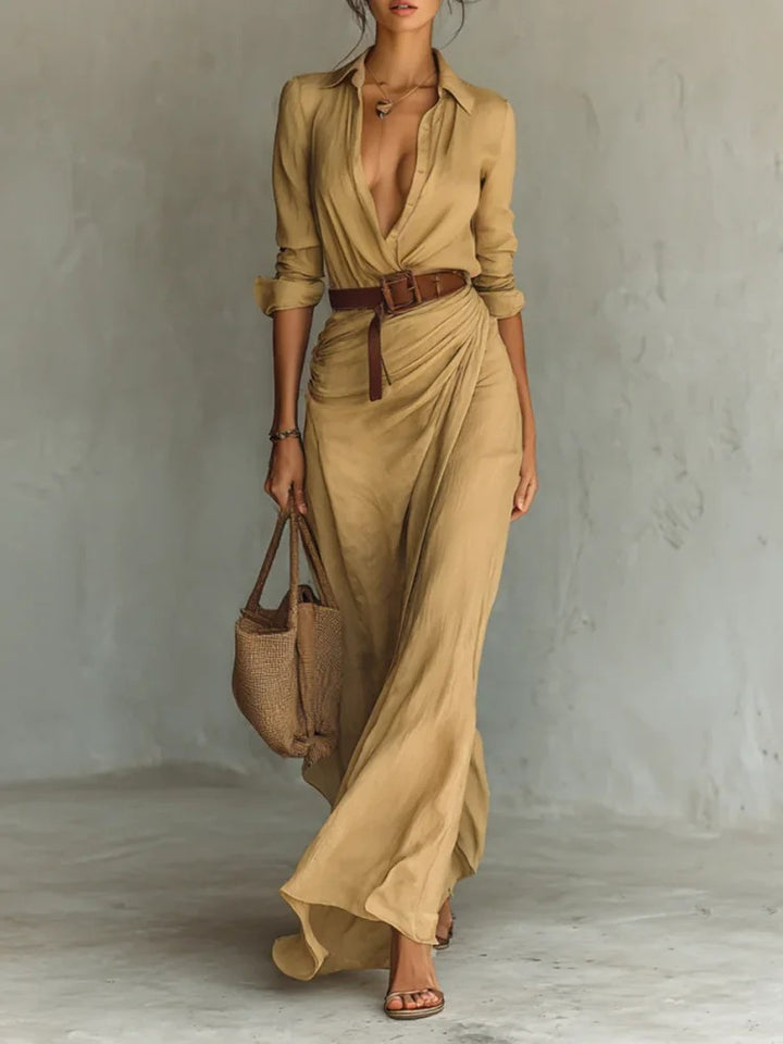 Damen maxi Kleid mit elegantem Wickeldesign Echo Archiv