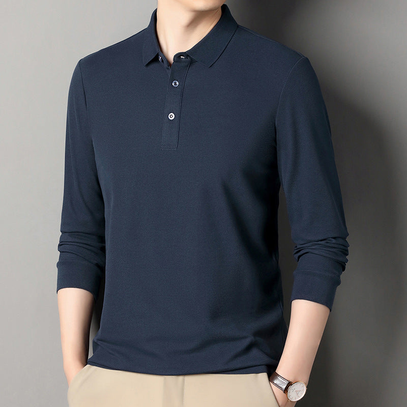 Herren Langarm‑Polo aus atmungsaktivem Baumwoll‑Stretch mit feinem Polokragen Echo Archiv