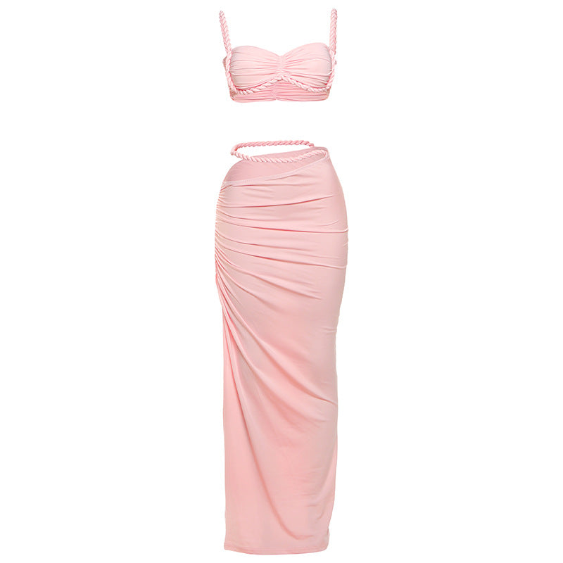 Damen Set mit crop Top und langem Rüschenrock Echo Archiv