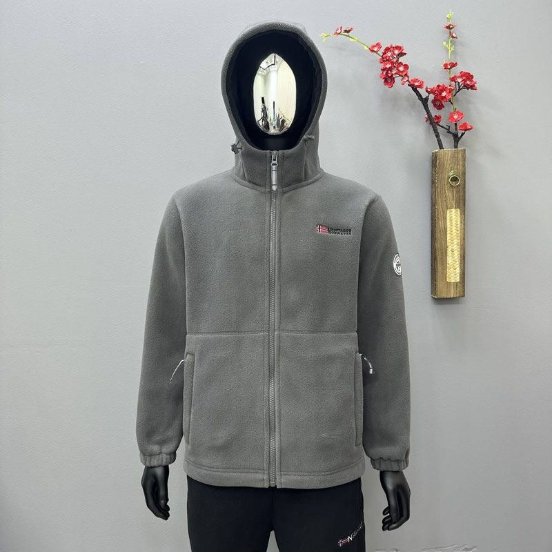 Herren Fleece-Kapuzenjacke mit windabweisender Oberfläche und Reißverschlusstaschen Echo Archiv