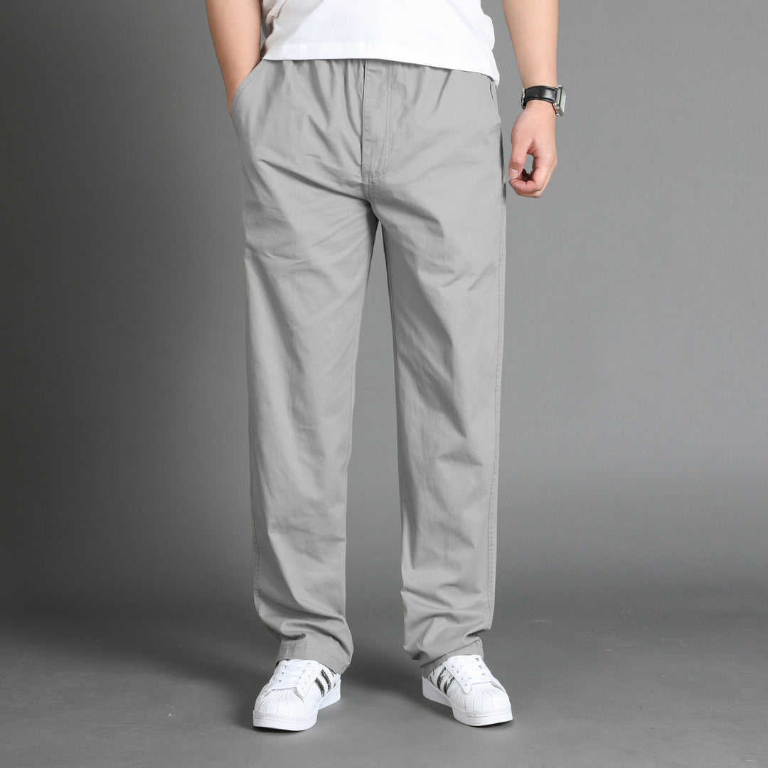 Herren Lässige Canvas-Chinohose mit elastischem Tunnelzugbund, aufgesetzten Taschen & geradem Bein Echo Archiv