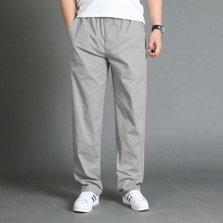 Herren Lässige Canvas-Chinohose mit elastischem Tunnelzugbund, aufgesetzten Taschen & geradem Bein Echo Archiv