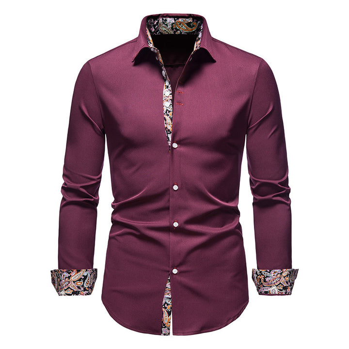 Herren Langarmhemd mit paisley-muster und eleganten Akzenten Echoarchiv