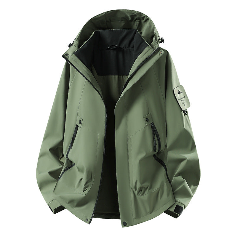 Herren Zwei-in-eins Wetterschutzjacke mit abnehmbarer Steppweste und verstellbarer Kapuze Echoarchiv