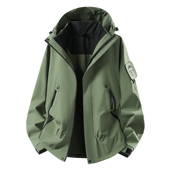 Herren Zwei-in-eins Wetterschutzjacke mit abnehmbarer Steppweste und verstellbarer Kapuze Echoarchiv