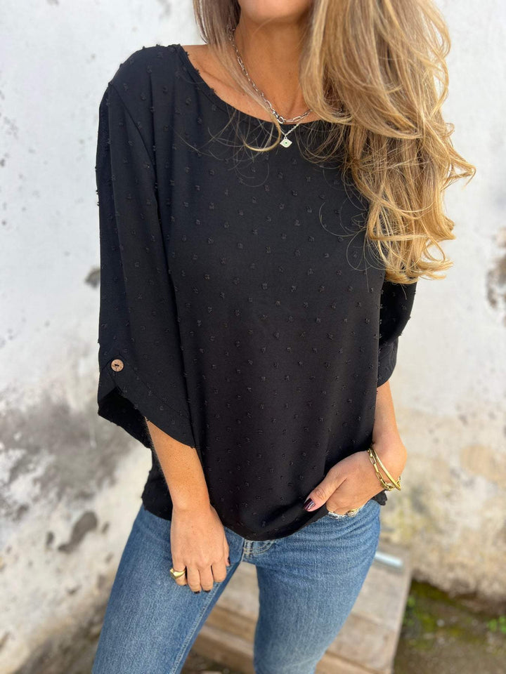 Damen Bluse mit Strukturpunktmuster und dreiviertel Ärmel Echo Archiv