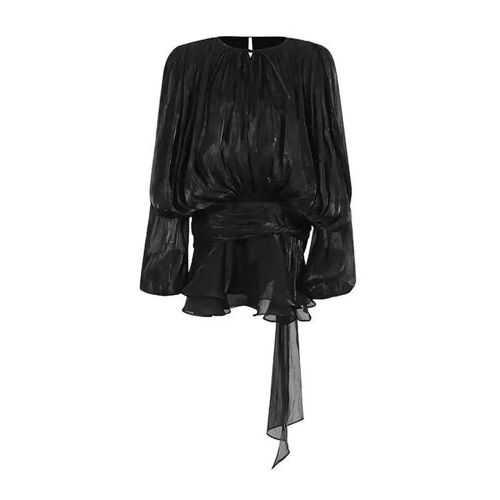 Damen Chiffon Mini Kleid mit eleganten Rüschendetails und verführerischem Wickeldesign Echo Archiv