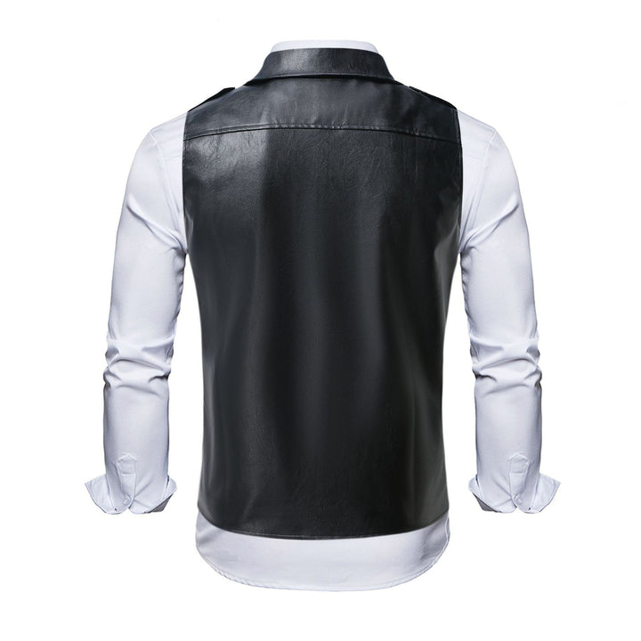 Herren lässige Bikerjacke aus hochwertigem Leder mit asymmetrischem Reißverschluss Echoarchiv