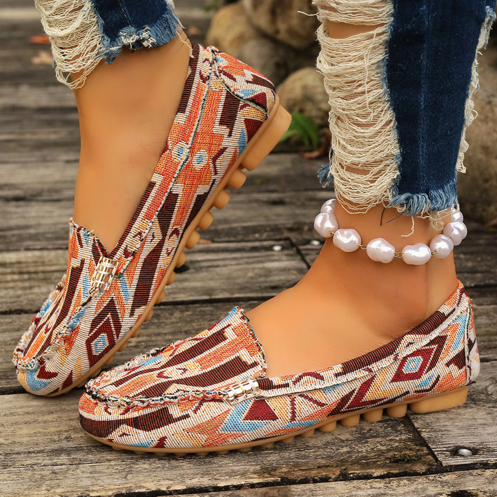 Damen Metallic Mokassin mit Noppenlaufsohle und Ziermetalldetail – Lioré