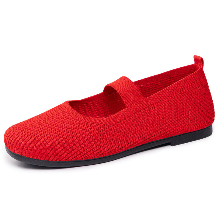 Damen nan gestrickter Mary-Jane-Slipper mit elastischem Riemen, nahtlosem Sockeneinstieg und dämpfender Komfortsohle Echo Archiv