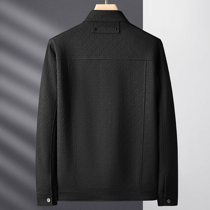 Herren Strukturierte Overshirt-Jacke mit Hemdkragen und aufgesetzten Brusttaschen – Taviero