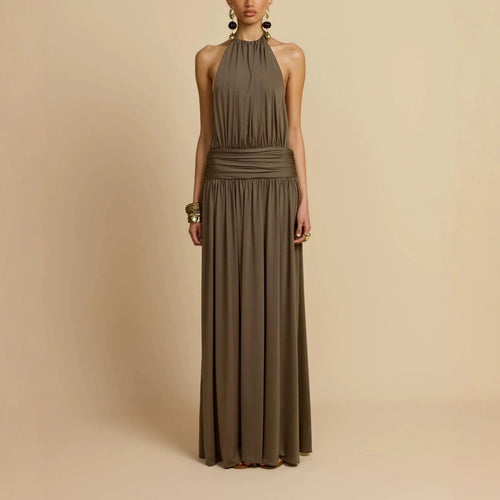 Damen Elegantes Maxikleid mit Hochgängigem Halterneck Echo Archiv