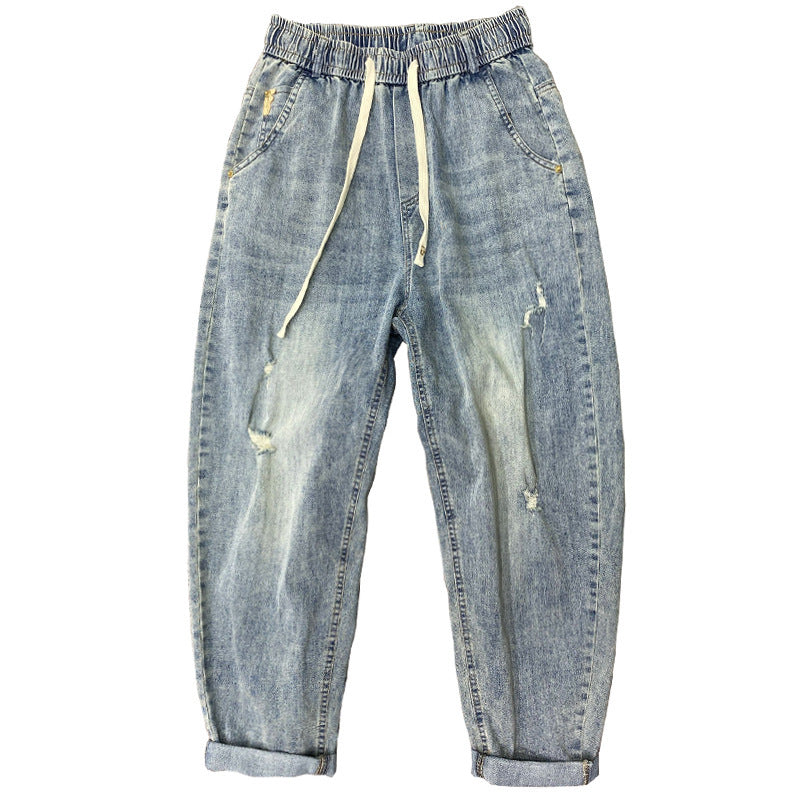 Herren lockere Jeanshose mit Distressed-Optik Echoarchiv