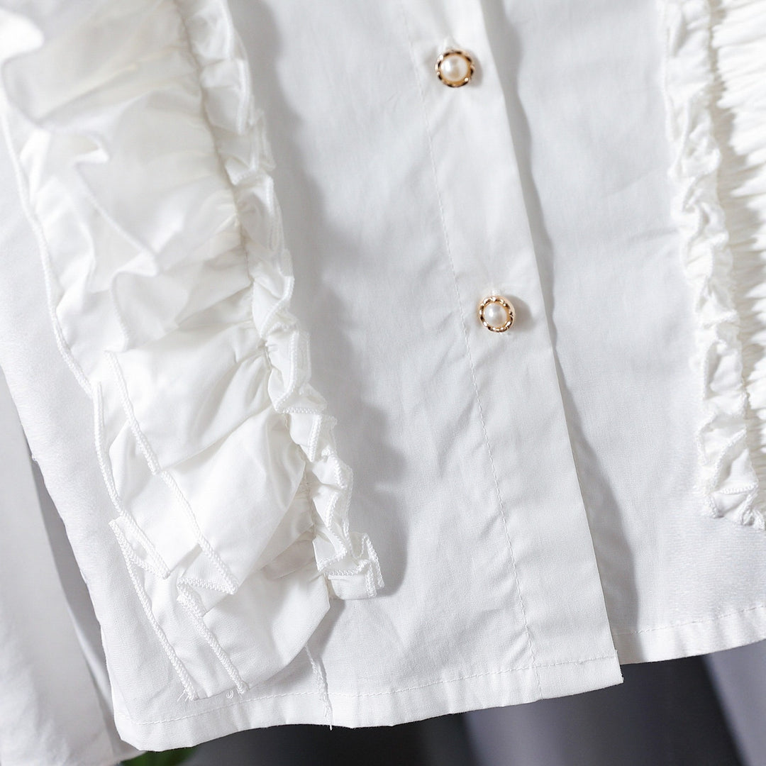 Mädchen Bluse mit Rüschendetails und eleganten Puffärmeln Echo Archiv
