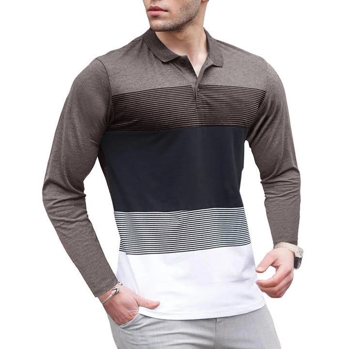 Herren Poloshirt mit stilvollem Farbblock-Design und atmungsaktiven Eigenschaften Echoarchiv