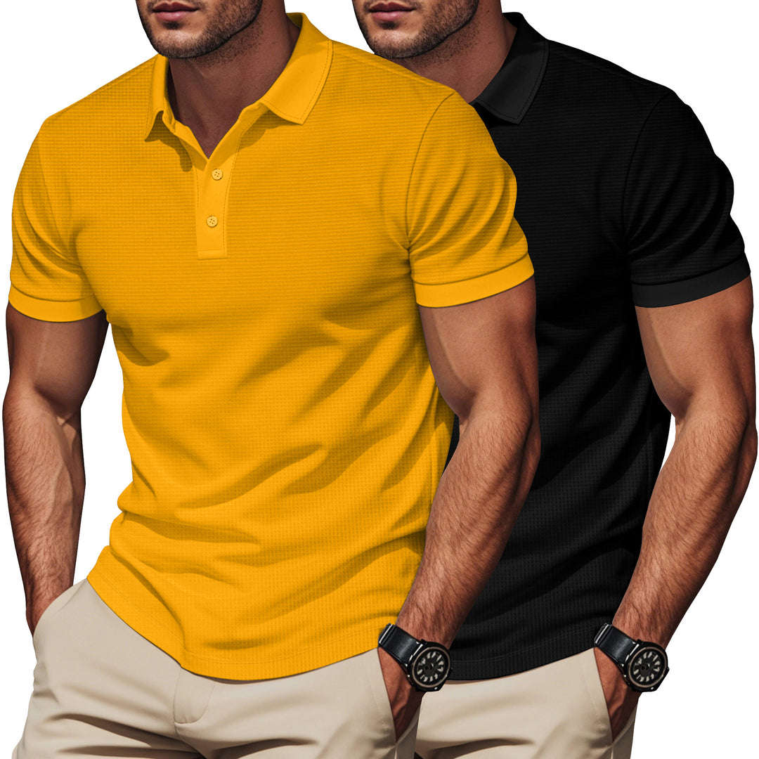 Herren Poloshirt mit strukturiertem Gewebe und klassischem Kragen Echoarchiv