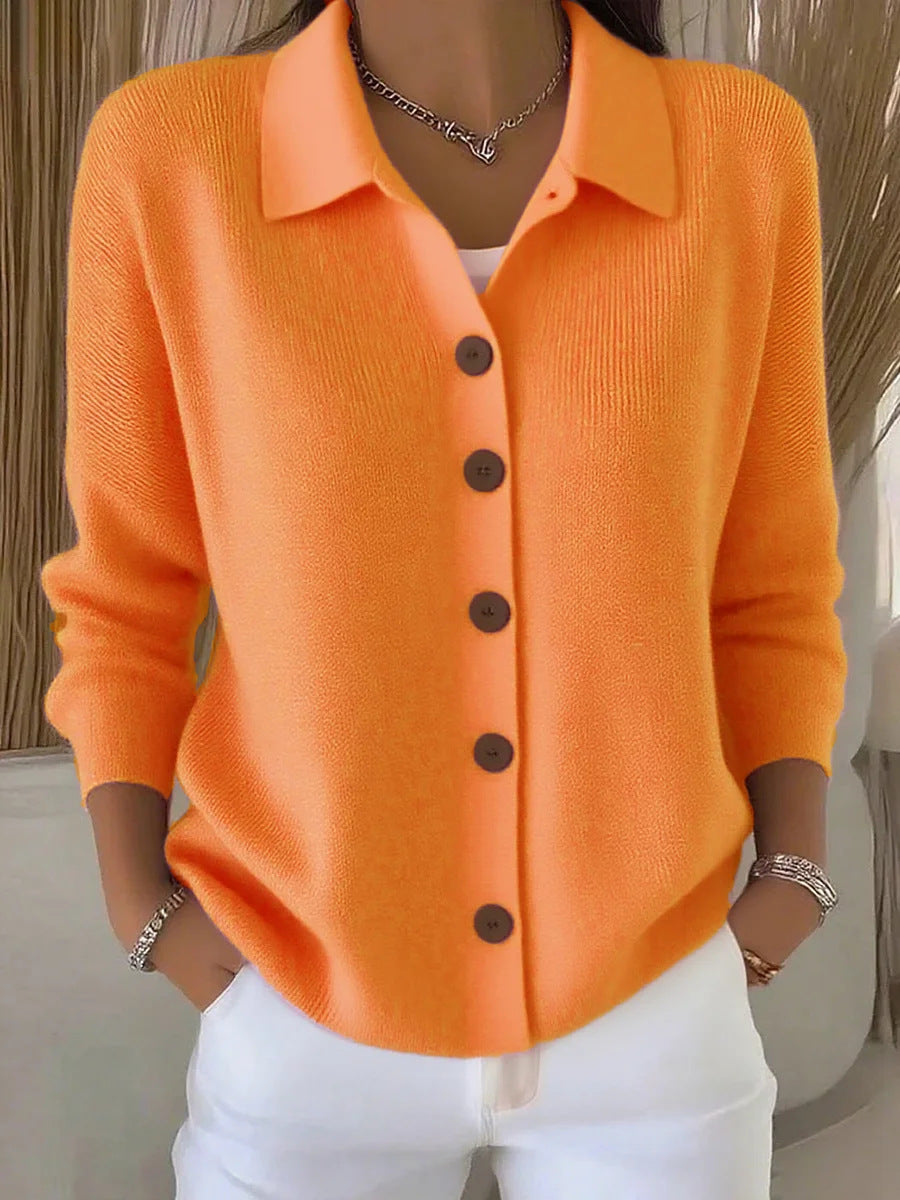 Damen nan Feinstrickjacke mit Hemdkragen und durchgehender Knopfleiste Echo Archiv