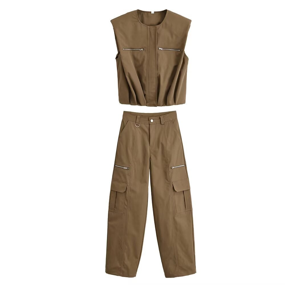 Damen Cargo-Hose mit praktischen Seitentaschen und Reißverschlussdetails Echo Archiv