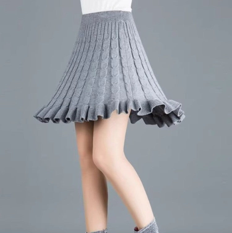 Damen Wellenmuster Midi-Rock aus Strick Echo Archiv
