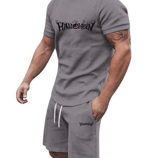 Herren lässiges Halloween-Set mit T-Shirt und Shorts Echoarchiv