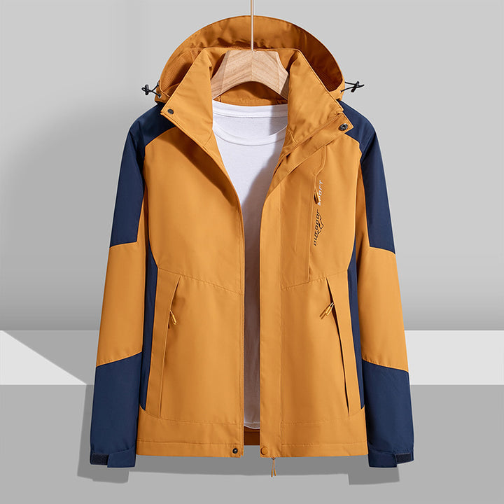 Damen zweilagige wasserdichte Outdoor‑Jacke mit Kapuze, atmungsaktiver Membran und verstellbarer Taille Echoarchiv