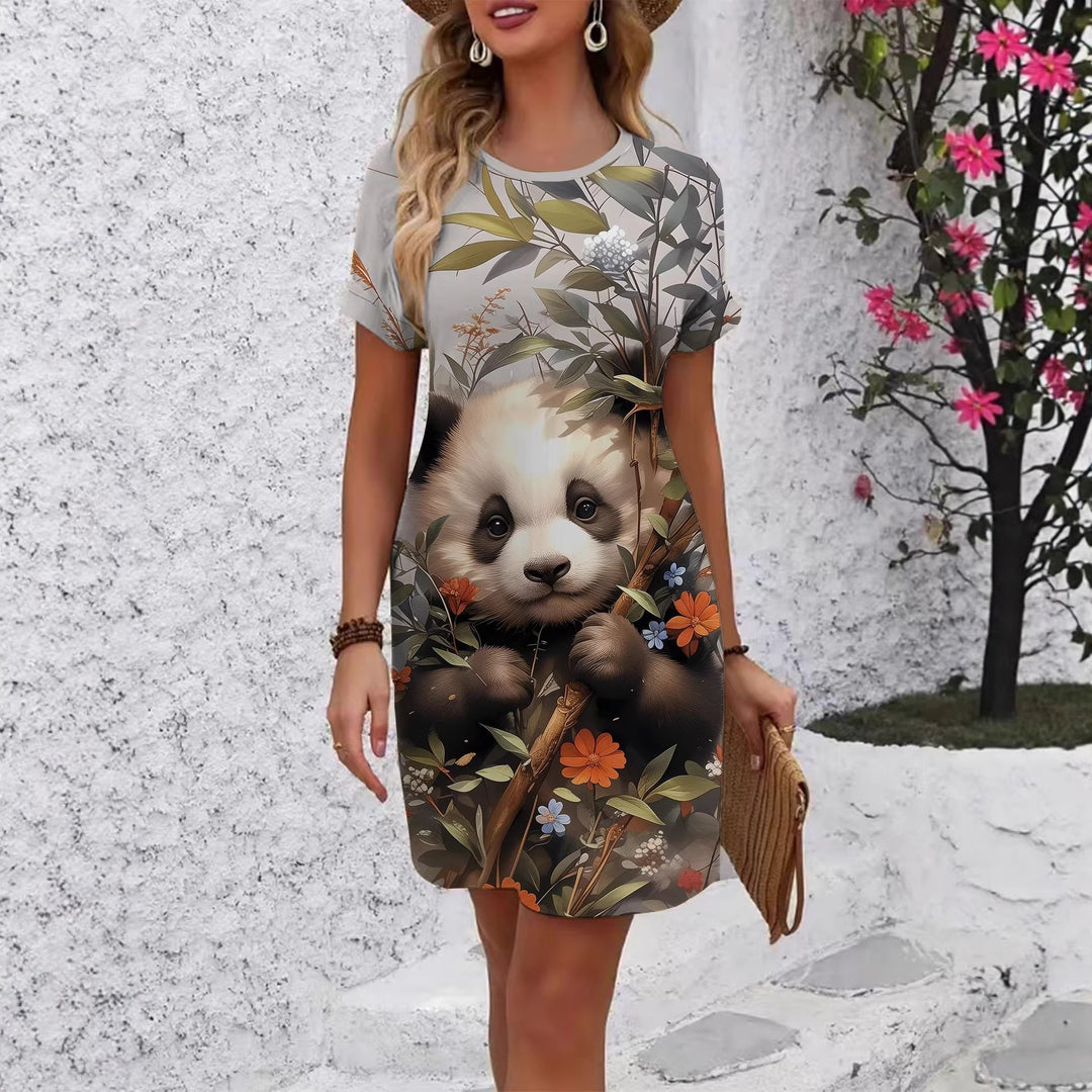 Damen T-Shirt Kleid mit floralem Design und bequemem Schnitt Echo Archiv