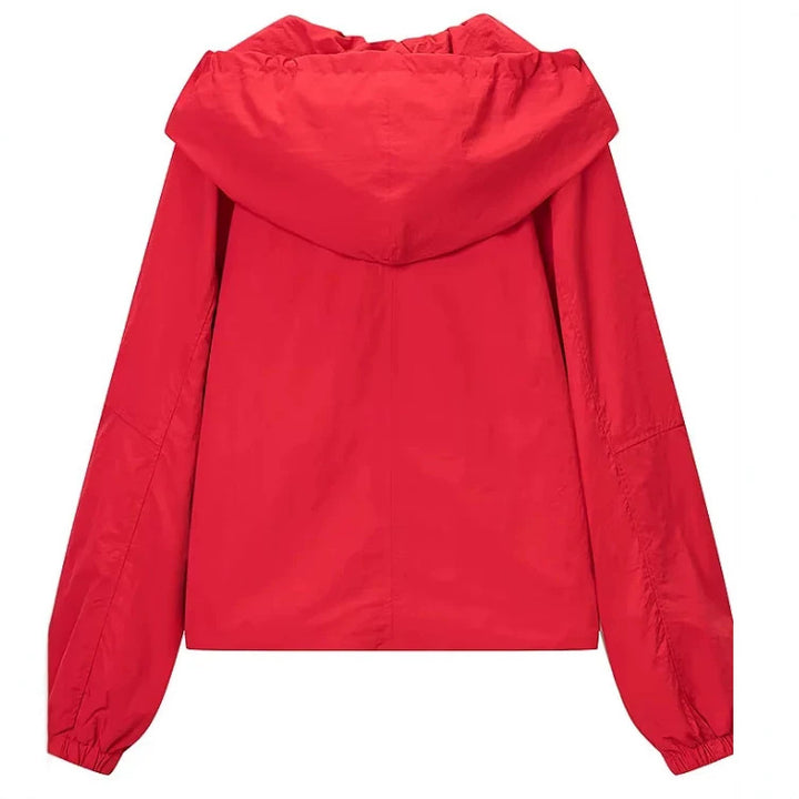Damen Kurz geschnittene Wollmix-Jacke mit Stehkragen, Reißverschluss und Ballonärmeln Echo Archiv