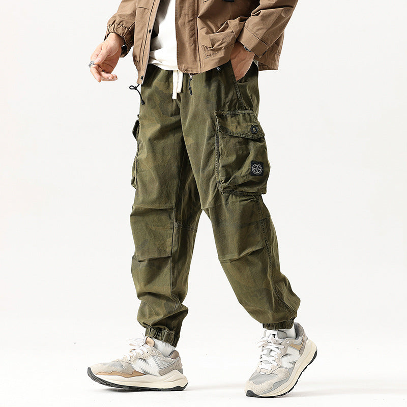 Herren Cargo-Joggerhose mit verstärkten Knien, Multifunktions-Taschen und Kordelbund Echo Archiv