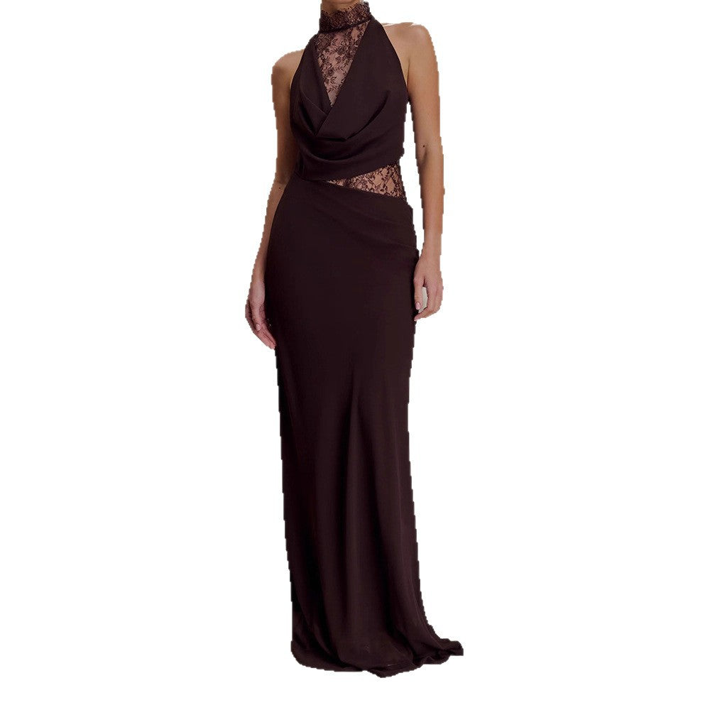 Damen Elegantes Bodenkonturen-Kleid mit exquisiter Spitzeneinlage Echo Archiv