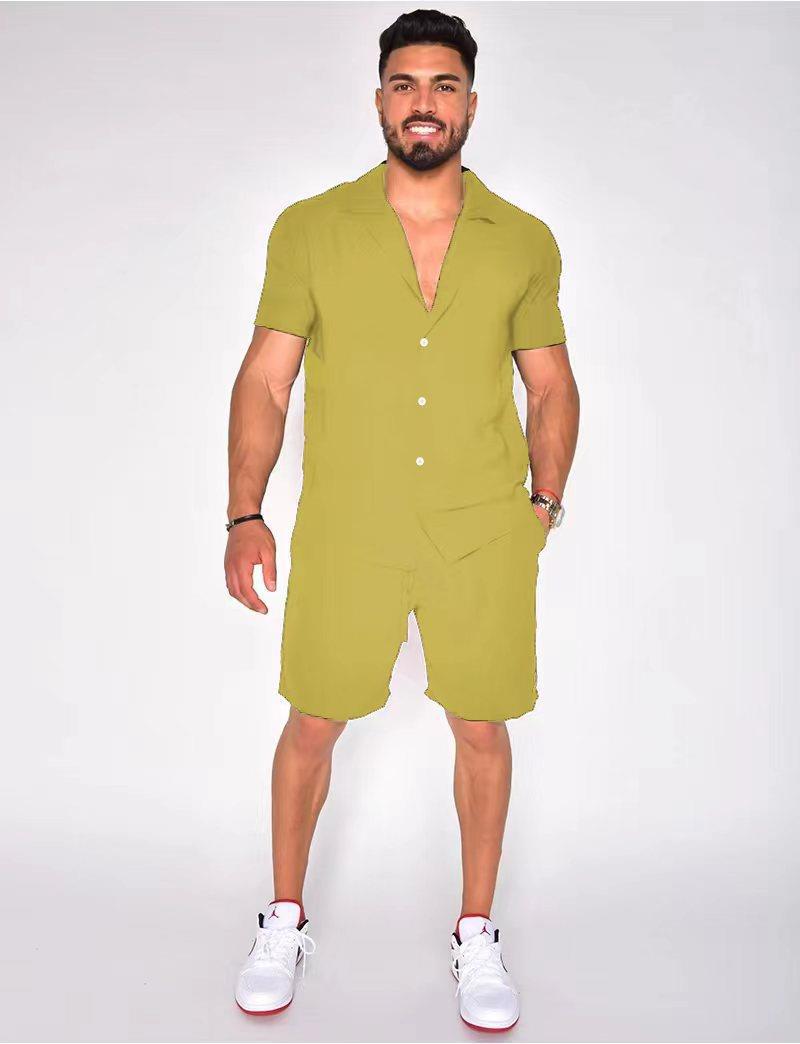 Herren lässiges Kurzarmhemd und Shorts Set Echoarchiv