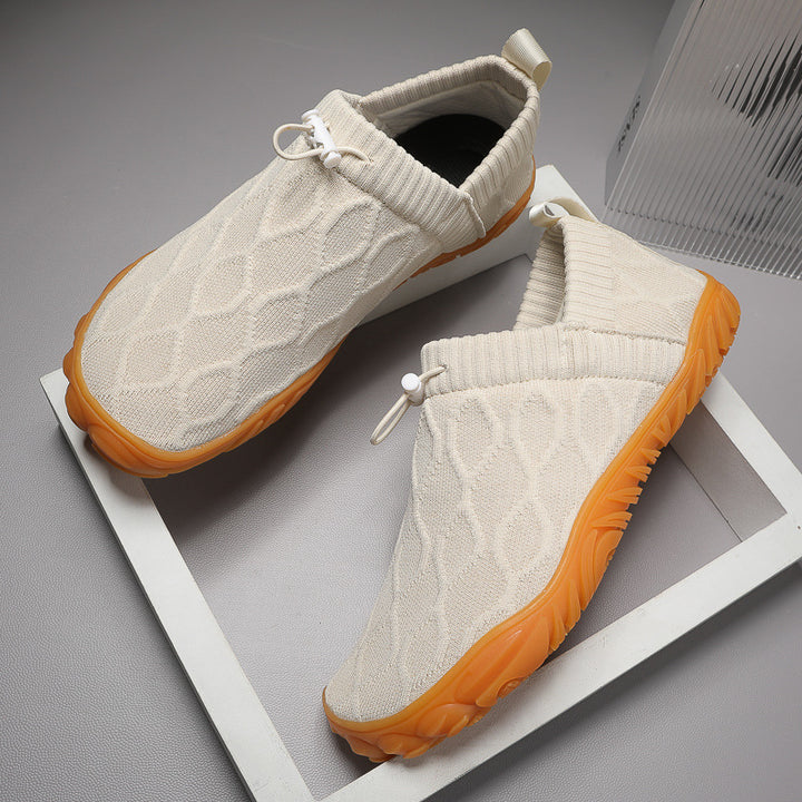 Herren gestrickte Slip-On Freizeitsneaker mit elastischem Schaft, Zuglasche und griffiger Gummisohle Echo Archiv