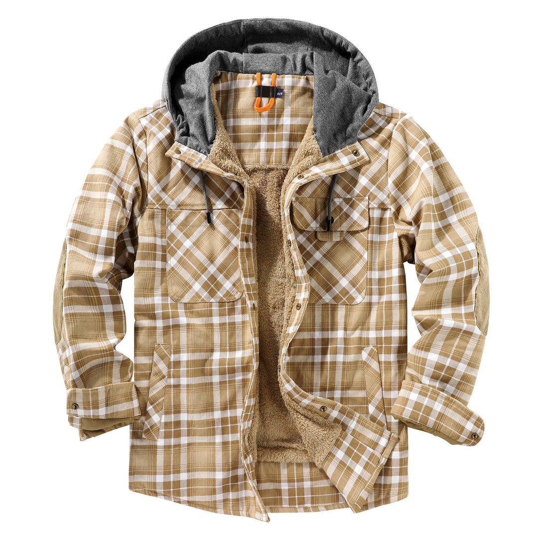 Herren Flanelljacke mit Kapuze und weichem Futter Echoarchiv