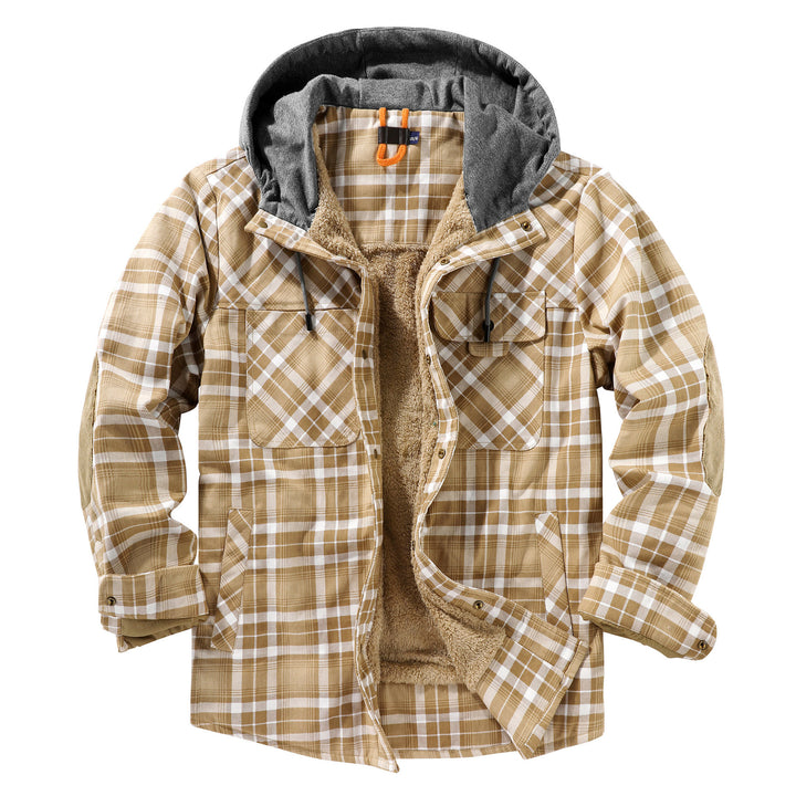 Herren Flanelljacke mit Kapuze und weichem Futter Echoarchiv