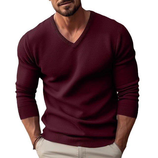 Herren eleganter V-Ausschnitt Pullover aus hochwertiger Baumwolle Echoarchiv
