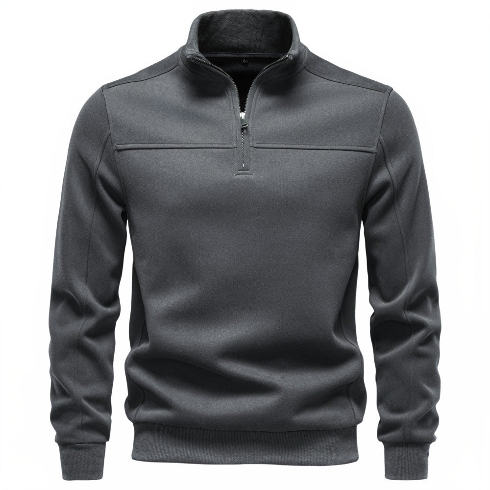 Herren Hochkragen-Sweatshirt mit Halbreißverschluss und Thermofleece-Innenfutter Echoarchiv