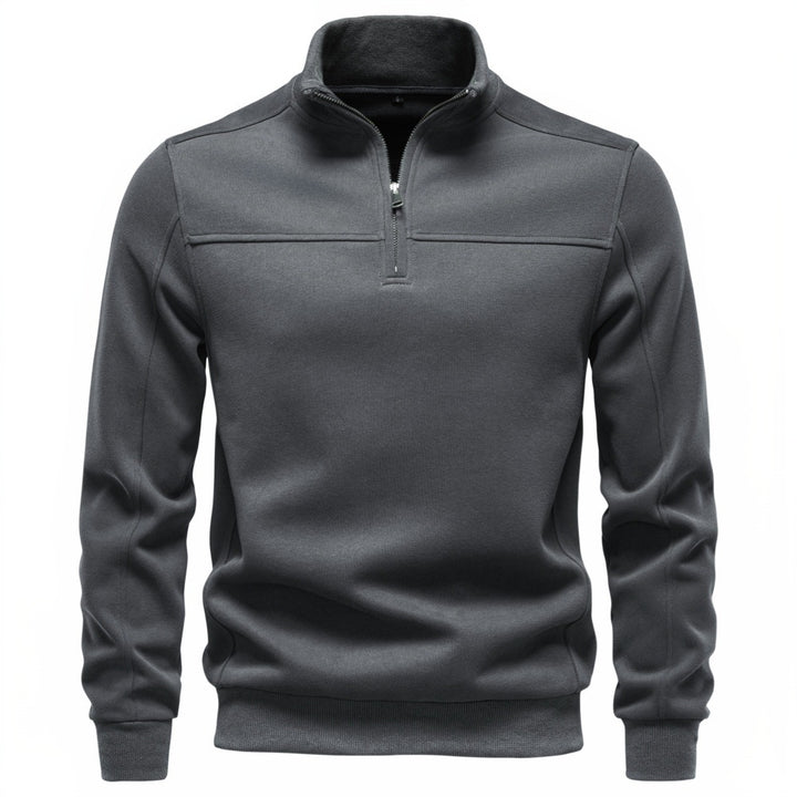 Herren Hochkragen-Sweatshirt mit Halbreißverschluss und Thermofleece-Innenfutter Echoarchiv